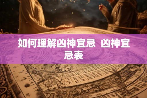 如何理解凶神宜忌  凶神宜忌表