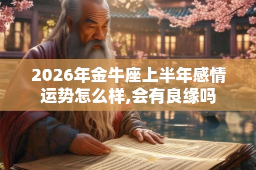 2026年金牛座上半年感情运势怎么样,会有良缘吗