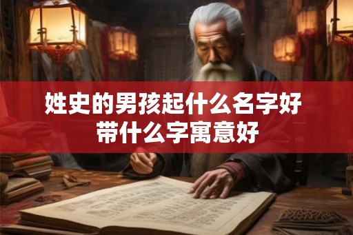 姓史的男孩起什么名字好 带什么字寓意好