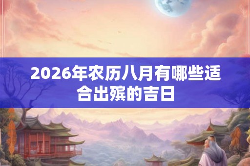2026年农历八月有哪些适合出殡的吉日 2026年农历八月有哪些适合出殡的吉日