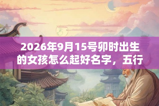2026年9月15号卯时出生的女孩怎么起好名字，五行属什么