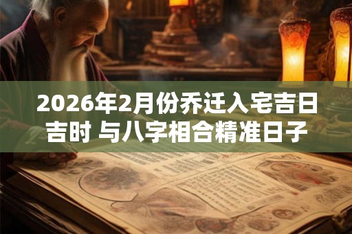 2026年2月份乔迁入宅吉日吉时 与八字相合精准日子