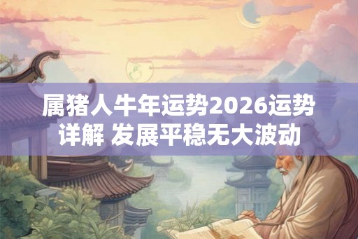 属猪人牛年运势2026运势详解 发展平稳无大波动