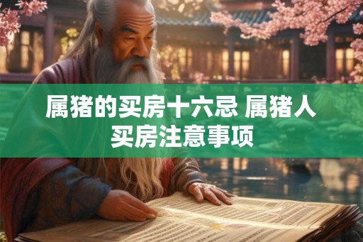 属猪的买房十六忌 属猪人买房注意事项