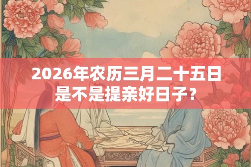 2026年农历三月二十五日是不是提亲好日子? 2026年农历三月二十五日是不是提亲好日子?