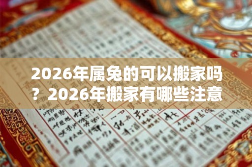 2026年属兔的可以搬家吗？2026年搬家有哪些注意事项？