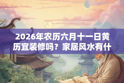 2026年农历六月十一日黄历宜装修吗？家居风水有什么讲究？