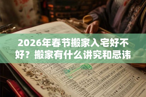 2026年春节搬家入宅好不好？搬家有什么讲究和忌讳？