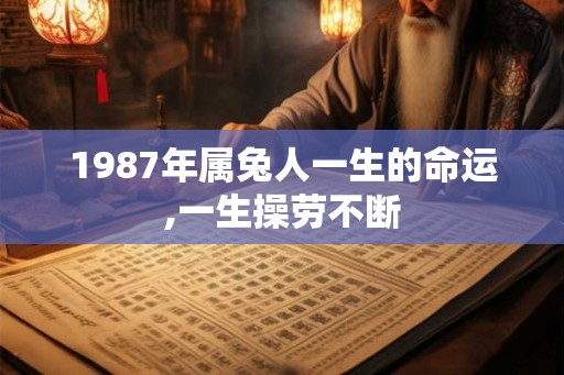 1987年属兔人一生的命运,一生操劳不断