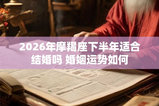 2026年摩羯座下半年适合结婚吗 婚姻运势如何