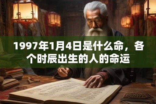 1997年1月4日是什么命，各个时辰出生的人的命运