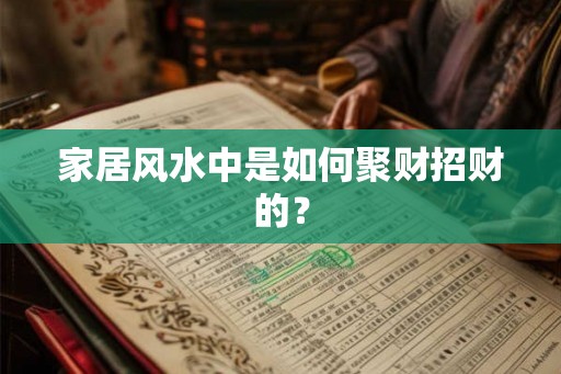 家居风水中是如何聚财招财的？
