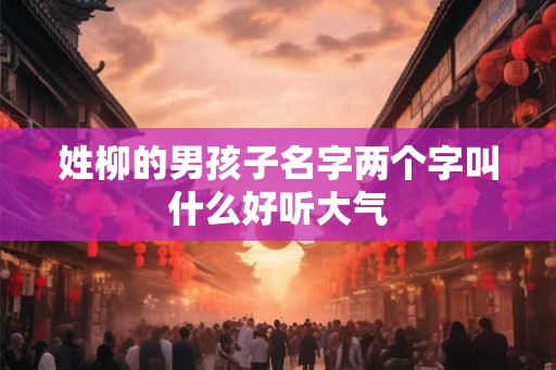 姓柳的男孩子名字两个字叫什么好听大气