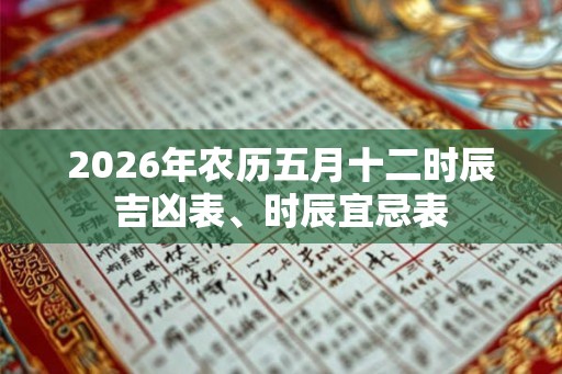 2026年农历五月十二时辰吉凶表、时辰宜忌表