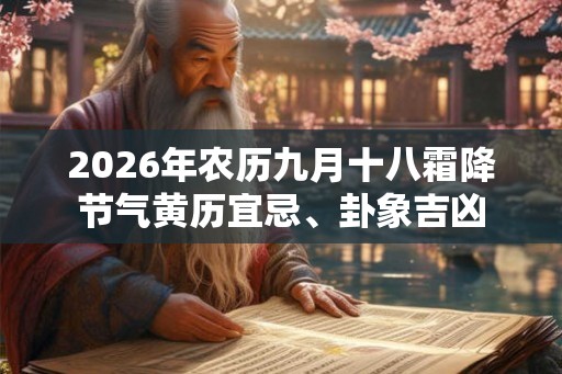 2026年农历九月十八霜降节气黄历宜忌、卦象吉凶