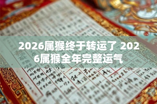 2026属猴终于转运了 2026属猴全年完整运气