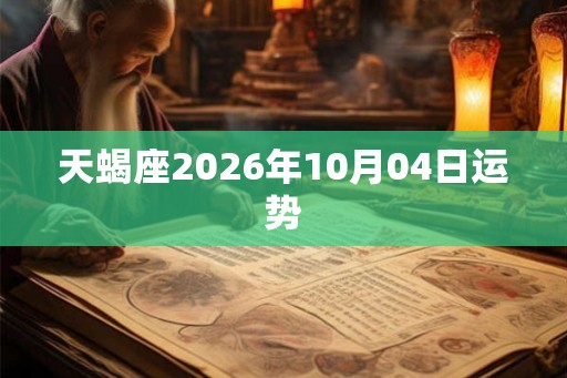 天蝎座2026年10月04日运势