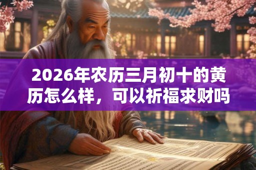 2026年农历三月初十的黄历怎么样，可以祈福求财吗？