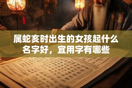属蛇亥时出生的女孩起什么名字好，宜用字有哪些