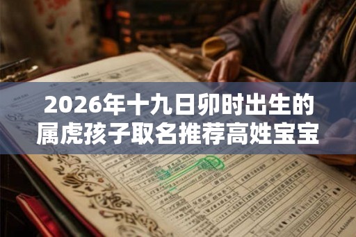 2026年十九日卯时出生的属虎孩子取名推荐高姓宝宝