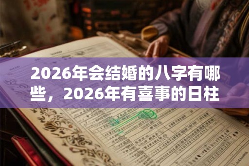 2026年会结婚的八字有哪些，2026年有喜事的日柱解析