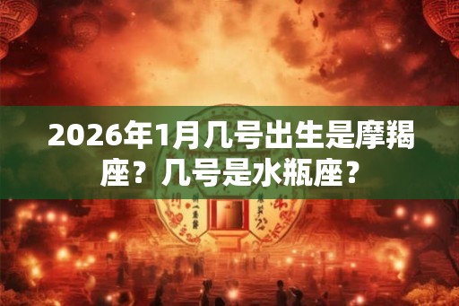 2026年1月几号出生是摩羯座？几号是水瓶座？