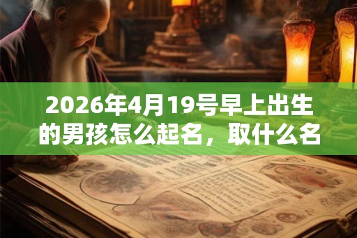 2026年4月19号早上出生的男孩怎么起名，取什么名字吉祥？