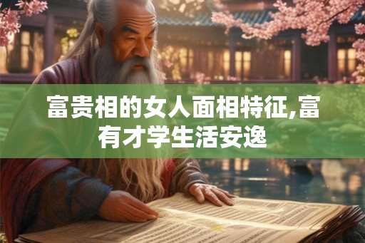 富贵相的女人面相特征,富有才学生活安逸
