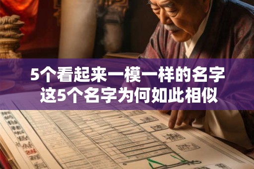 5个看起来一模一样的名字 这5个名字为何如此相似