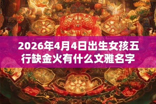 2026年4月4日出生女孩五行缺金火有什么文雅名字