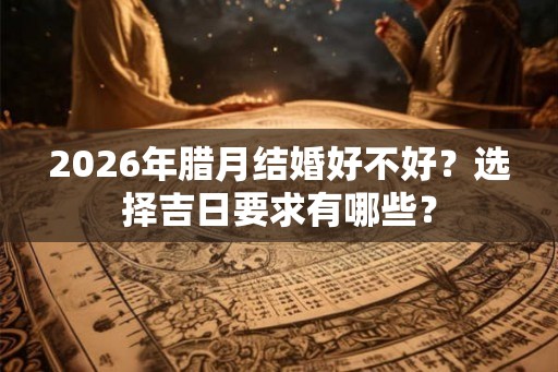 2026年腊月结婚好不好？选择吉日要求有哪些？