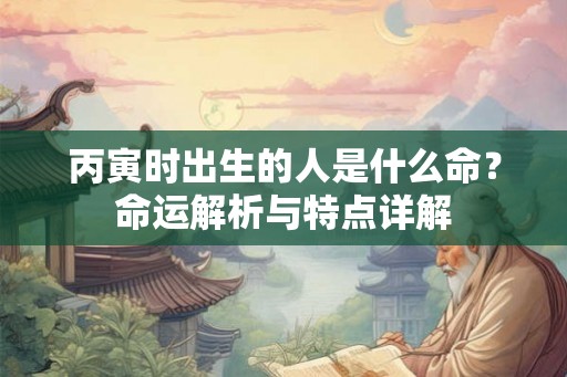 丙寅时出生的人是什么命？命运解析与特点详解