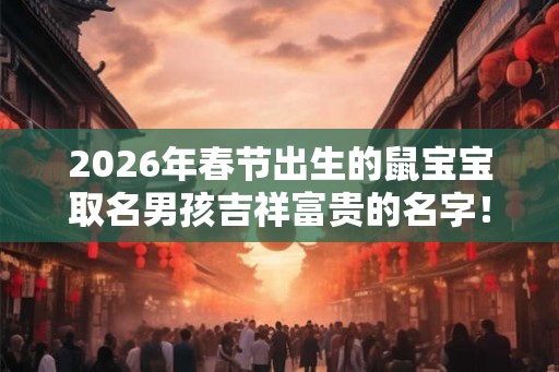 2026年春节出生的鼠宝宝取名男孩吉祥富贵的名字！