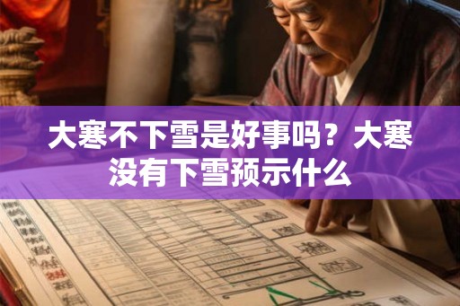 大寒不下雪是好事吗？大寒没有下雪预示什么