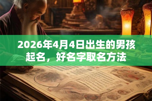 2026年4月4日出生的男孩起名,好名字取名方法 2026年4月4日出生的男孩起名,好名字取名方法