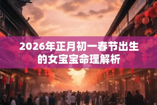 2026年正月初一春节出生的女宝宝命理解析