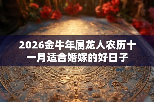 2026金牛年属龙人农历十一月适合婚嫁的好日子