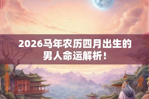 2026马年农历四月出生的男人命运解析！