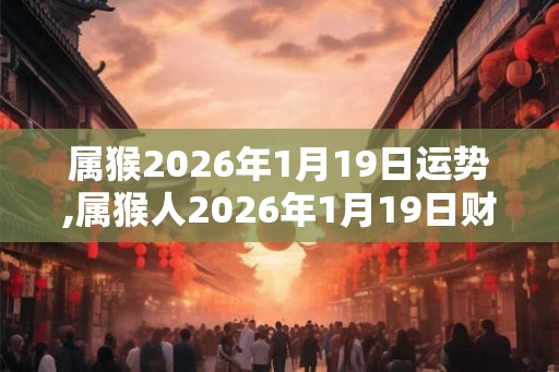 属猴2026年1月19日运势,属猴人2026年1月19日财运,生肖猴2026年1月19日运势