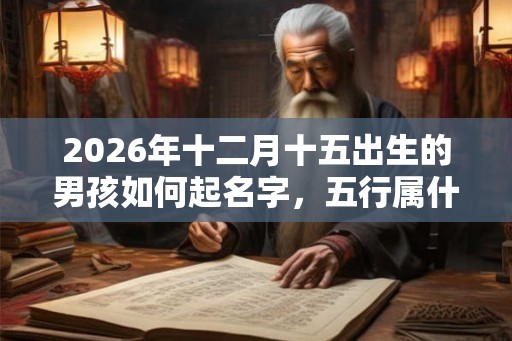 2026年十二月十五出生的男孩如何起名字，五行属什么
