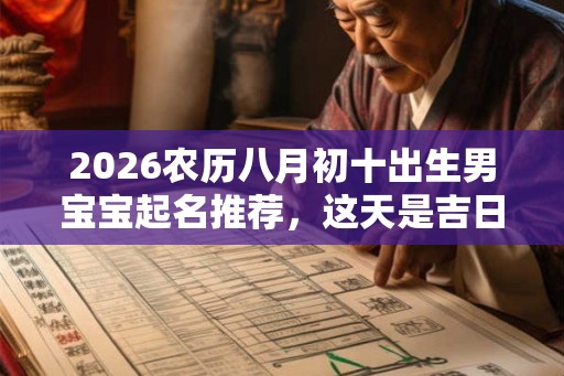 2026农历八月初十出生男宝宝起名推荐，这天是吉日吗？