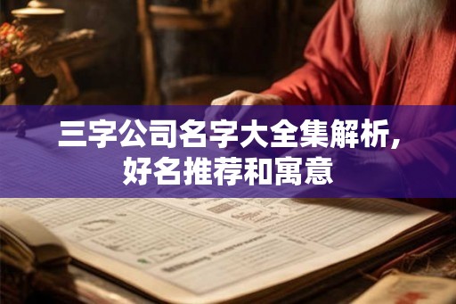 三字公司名字大全集解析,好名推荐和寓意 三字公司名字大全集解析,好名推荐和寓意