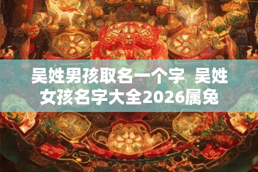 吴姓男孩取名一个字  吴姓女孩名字大全2026属兔