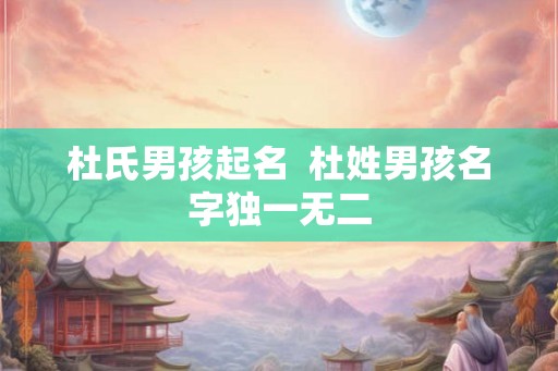 杜氏男孩起名 杜姓男孩名字独一无二 杜氏男孩起名 杜姓男孩名字独一无二