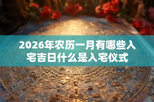 2026年农历一月有哪些入宅吉日什么是入宅仪式