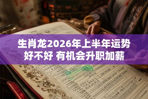 生肖龙2026年上半年运势好不好 有机会升职加薪