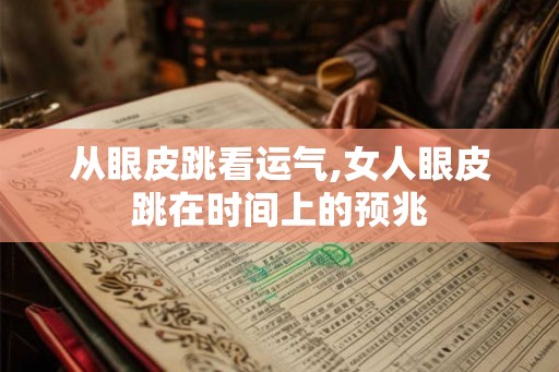 从眼皮跳看运气,女人眼皮跳在时间上的预兆 从眼皮跳看运气,女人眼皮跳在时间上的预兆