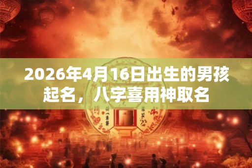 2026年4月16日出生的男孩起名，八字喜用神取名