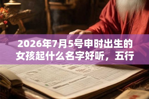 2026年7月5号申时出生的女孩起什么名字好听，五行是什么？