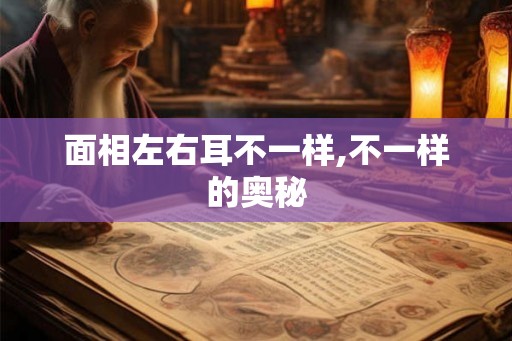 面相左右耳不一样,不一样的奥秘